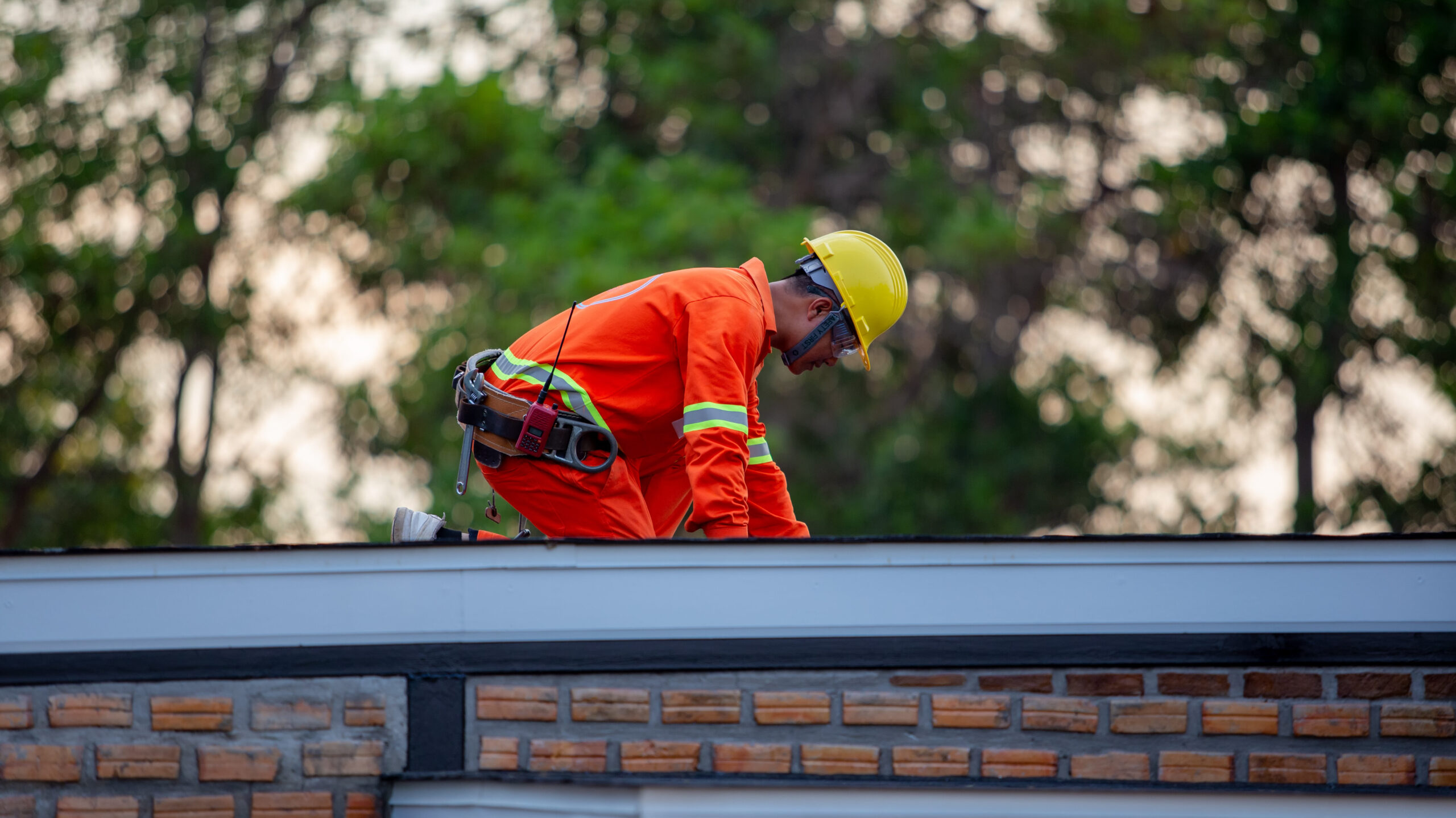 Construction worker on roof