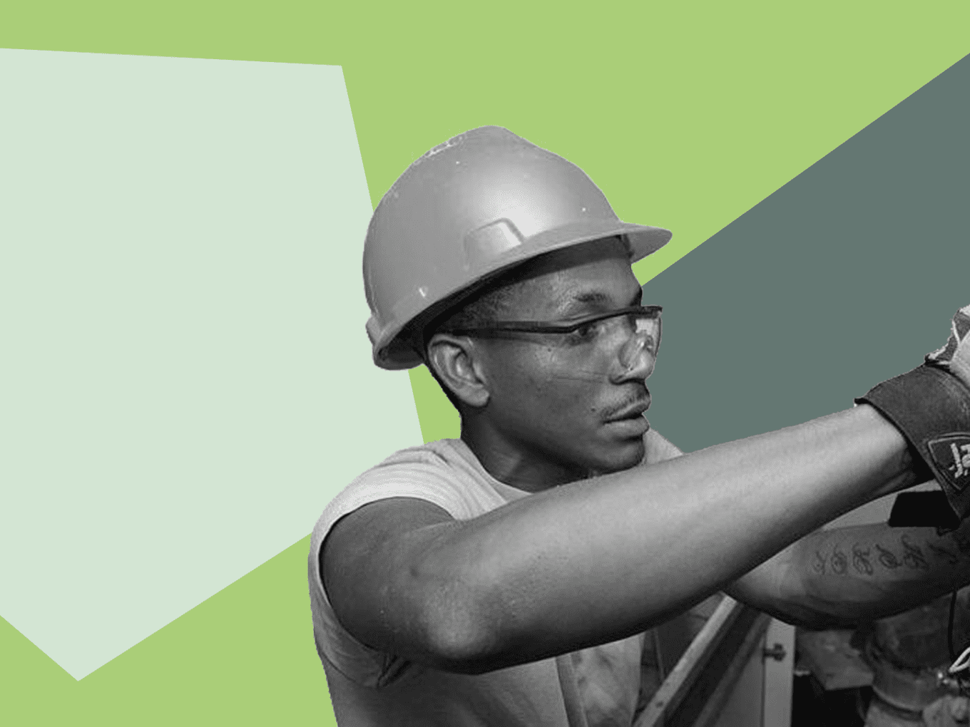 Electrician in yellow hardhat