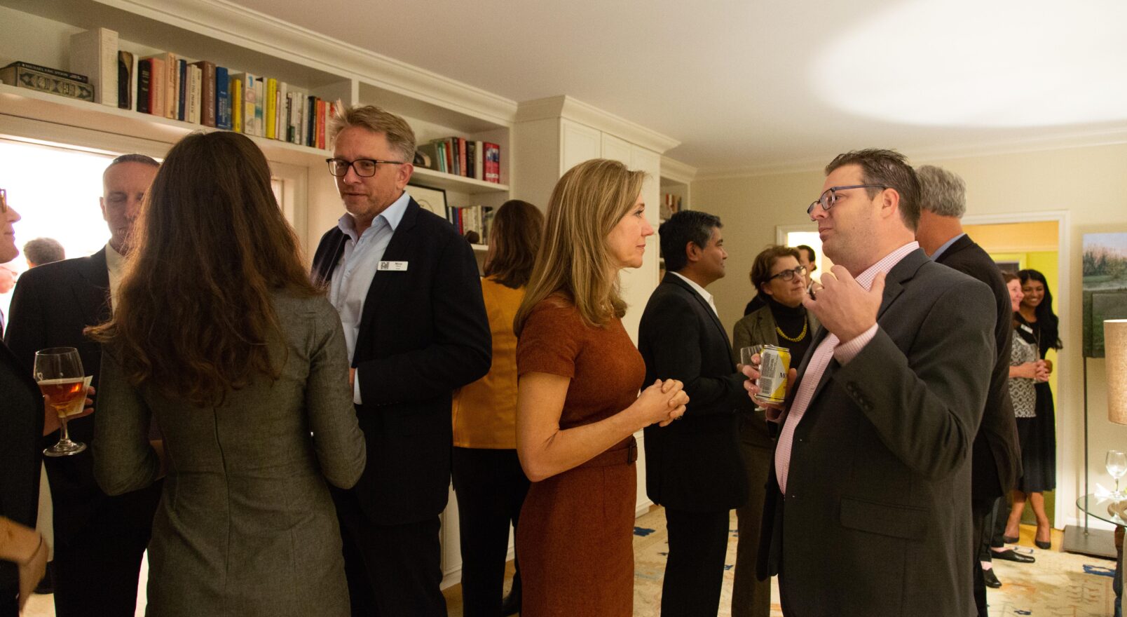 People talking at cocktail party